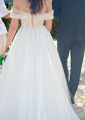 xs Beden beyaz Renk Helen Gelinlik XS/S 1 Kez Giyildi