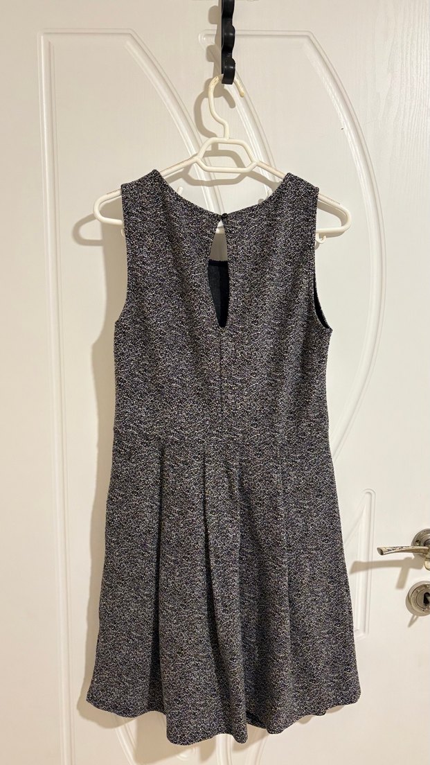 Gri Mini Kolsuz Pilili Elbise - Görsel 2