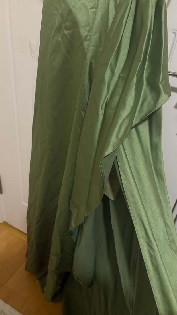 Straplez Drapeli Uzun Kadın Abiye Elbise - Görsel 3