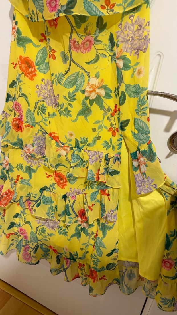 KOTON desenli yaz elbisesi yırtmaclı - Görsel 2