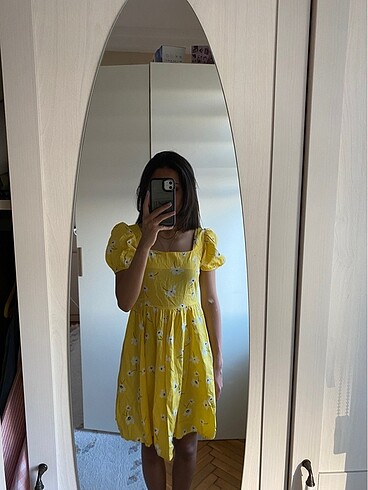 LC Waikiki Lcw sarı çiçekli elbise xs