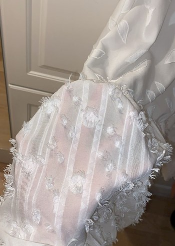 Beyaz Bohem Uzun Keten Elbise - Görsel 7