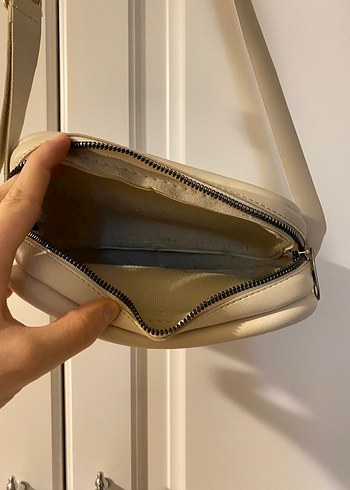 Bej Deri Kadın Çapraz Çanta - Görsel 7