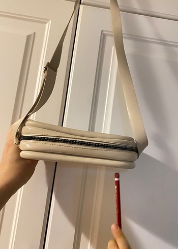 Bej Deri Kadın Çapraz Çanta - Görsel 3