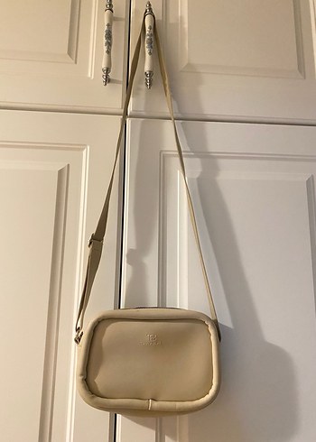 Bej Deri Kadın Çapraz Çanta - Görsel 6