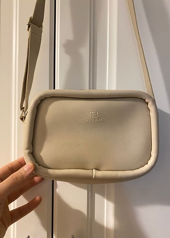 Bej Deri Kadın Çapraz Çanta - Görsel 8