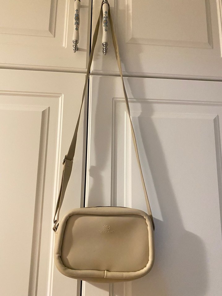 Bej Deri Kadın Çapraz Çanta - Görsel 4