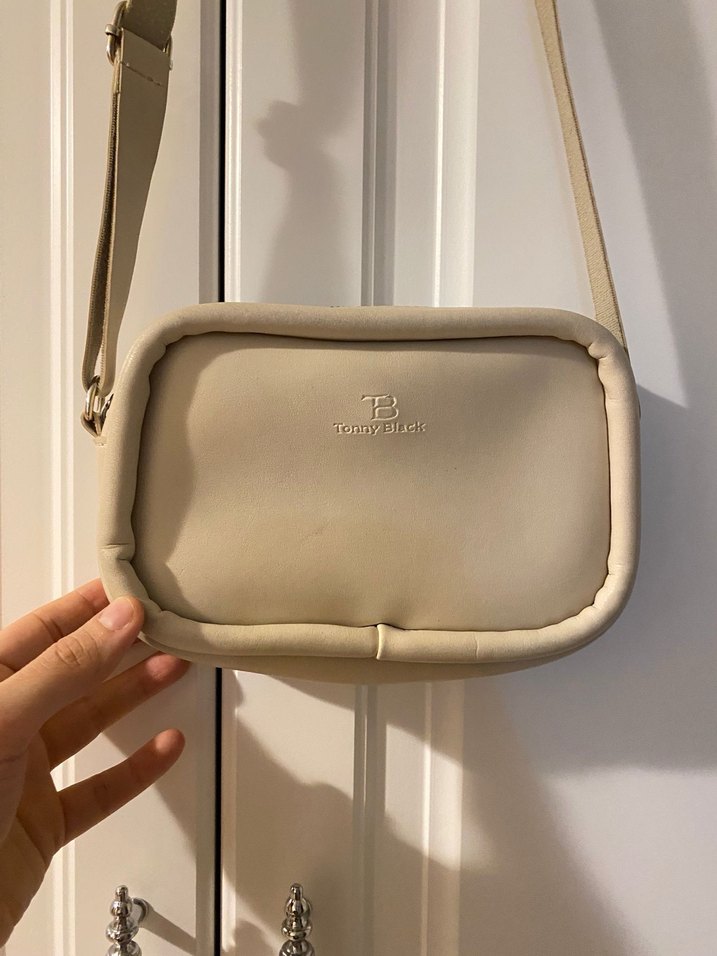 Bej Deri Kadın Çapraz Çanta - Görsel 2