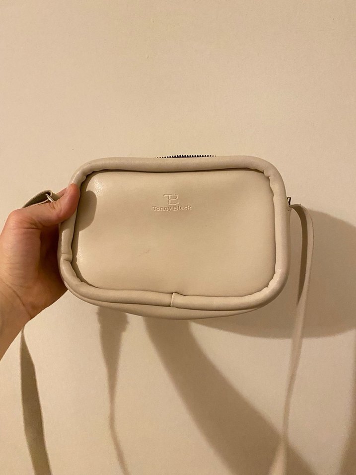 Bej Deri Kadın Çapraz Çanta - Görsel 5