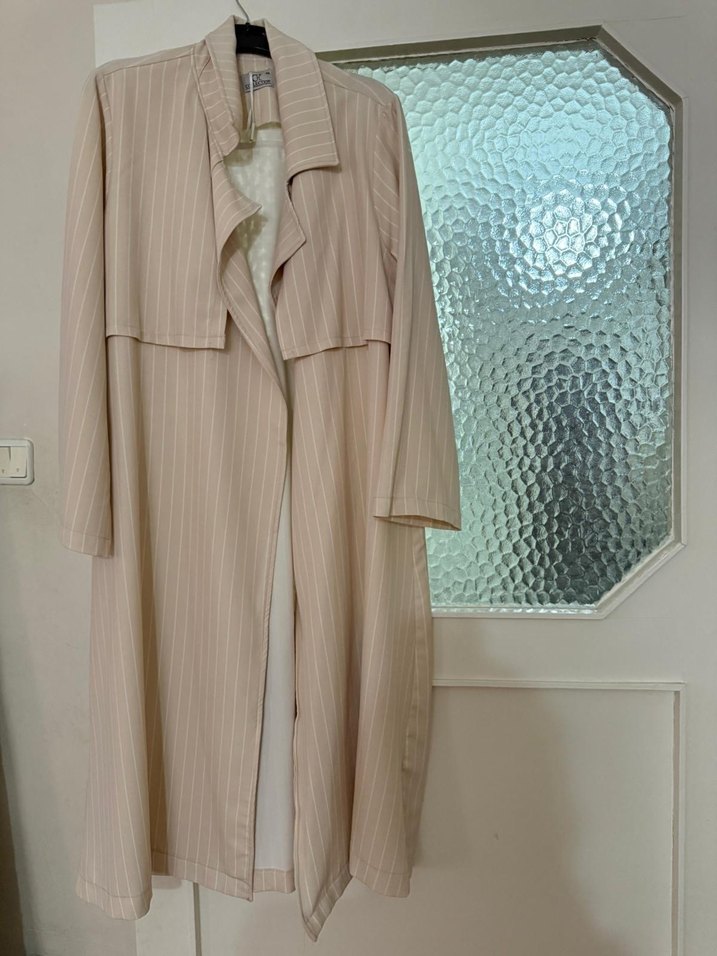 Bej Kadın Uzun Trench Coat - Görsel 3