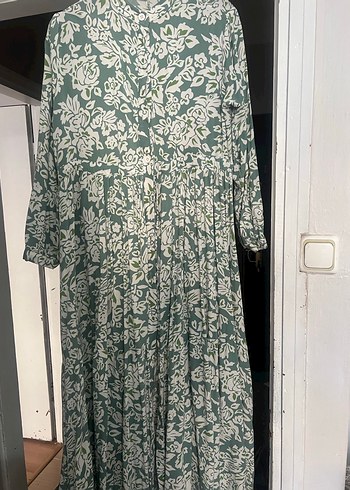 Yeşil Desenli Bohem Uzun Elbise - Görsel 4