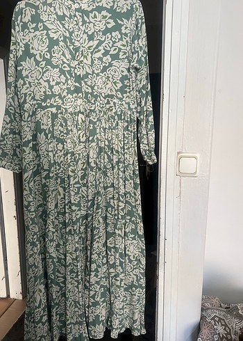 Yeşil Desenli Bohem Uzun Elbise - Görsel 3