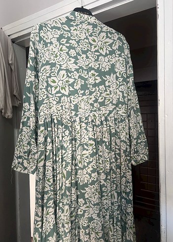 Yeşil Desenli Bohem Uzun Elbise - Görsel 6