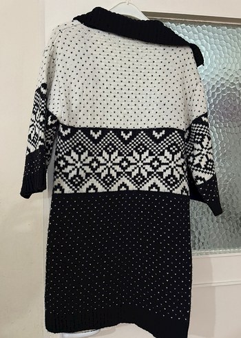 Uzun Bohem Desenli Örgü Kadın Hırka - Görsel 4