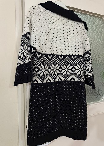 Uzun Bohem Desenli Örgü Kadın Hırka - Görsel 3