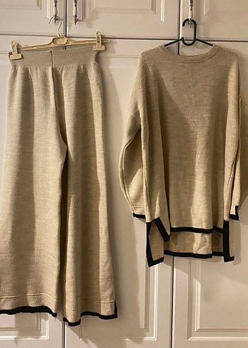 Bej Uzun Kollu Salaş Keten Kadın Kazak - Görsel 4