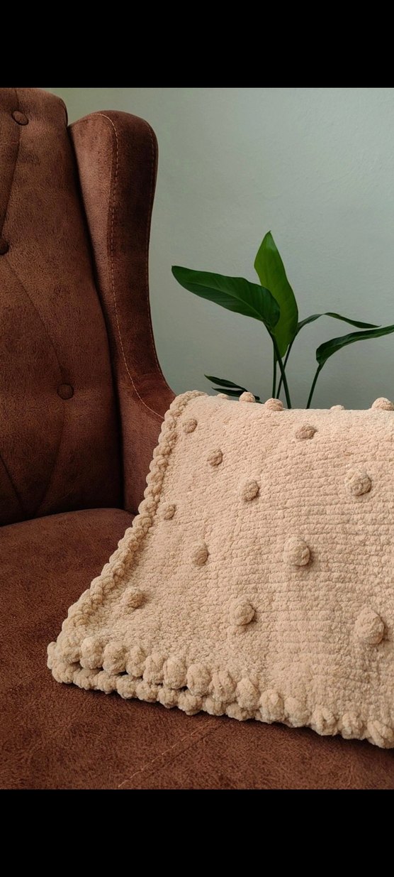 Bej Çocuk Örgü Battaniye - Görsel 2