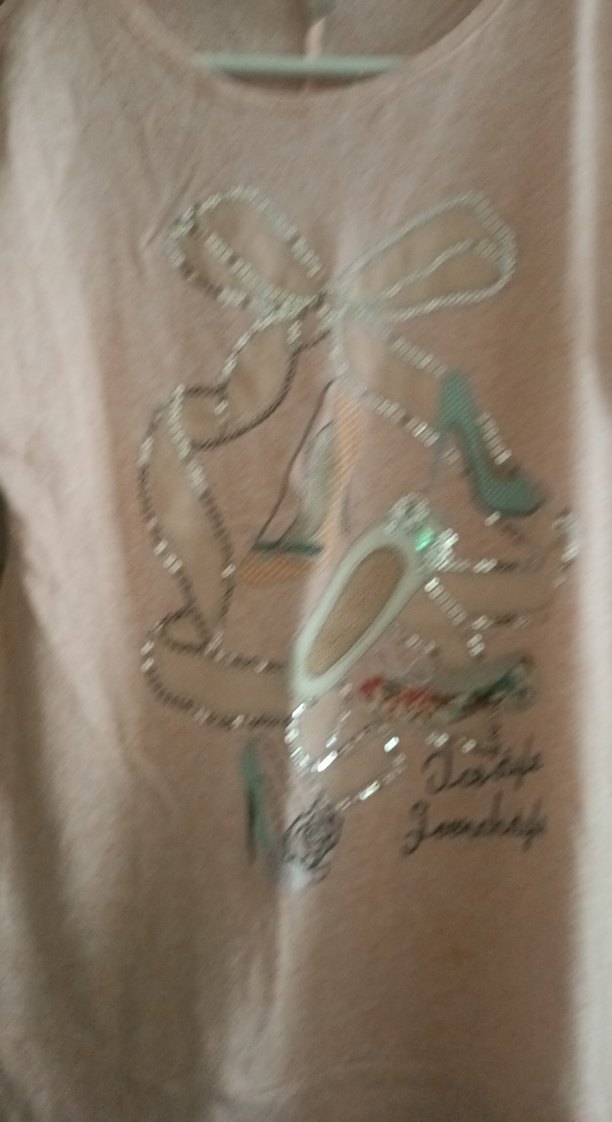 Pembe Payetli Kısa Kollu Tişört - Görsel 2