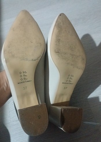 Bej Stiletto Topuklu Kadın Klasik Ayakkabı - Görsel 3