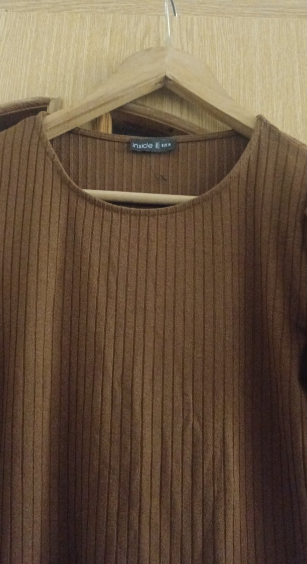 Kadın Kahverengi Piliseli Uzun Kollu Triko - Görsel 4