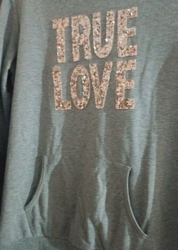 Kadın Gri Uzun Kollu Pul İşlemeli Sweatshirt - Görsel 2