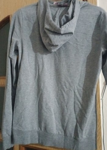 Kadın Gri Uzun Kollu Pul İşlemeli Sweatshirt - Görsel 3