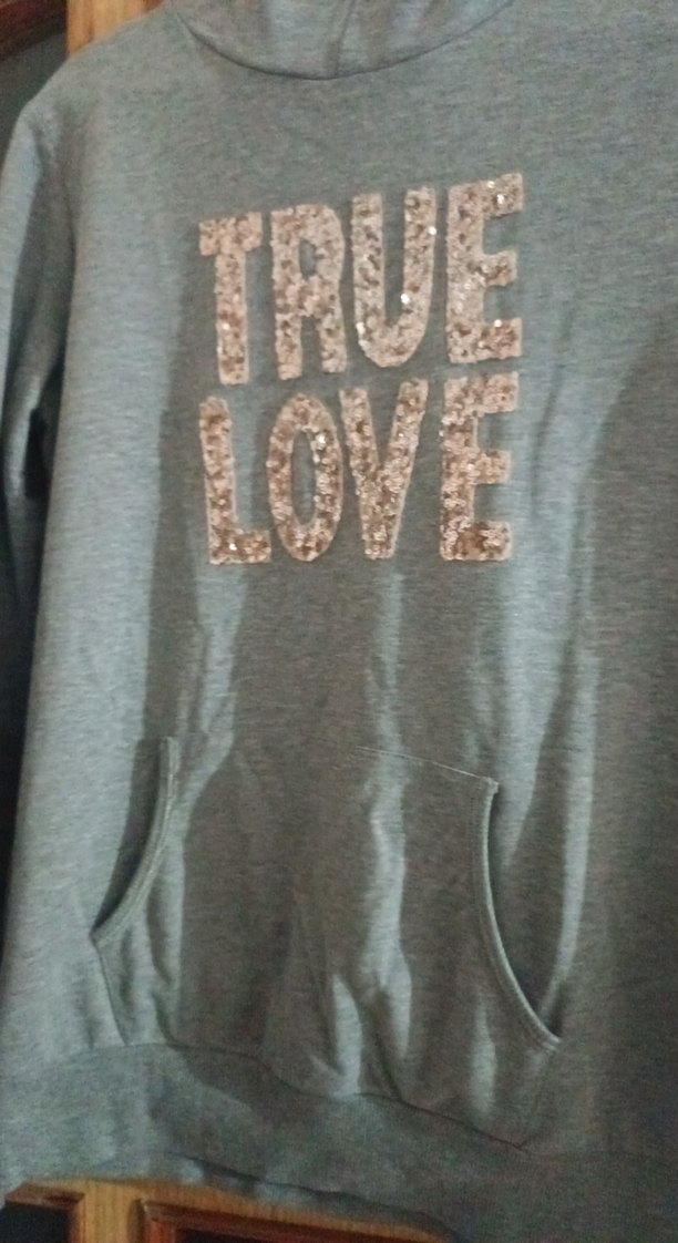 Kadın Gri Uzun Kollu Pul İşlemeli Sweatshirt - Görsel 2