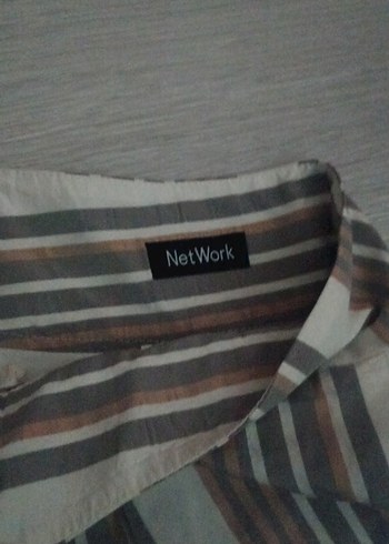 Bej şeritli pileli Etek - Görsel 2