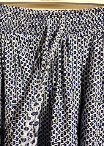 Mavi Puantiyeli Pilili Midi Kadın Etek - Görsel 3