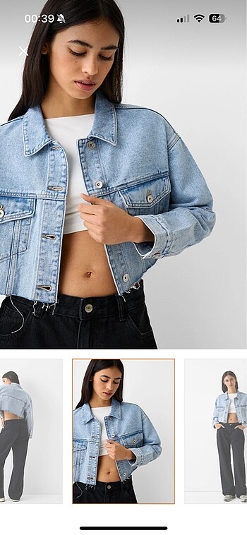 s Beden mavi Renk Bershka kot ceket