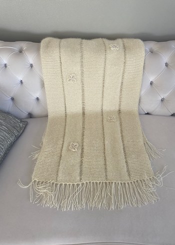 Beyaz Örgü Kadın Bohem Hırka - Görsel 4