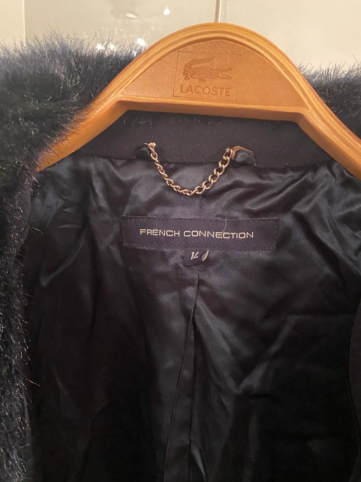 Lacivert Kürklü Yün Kaban - Görsel 4