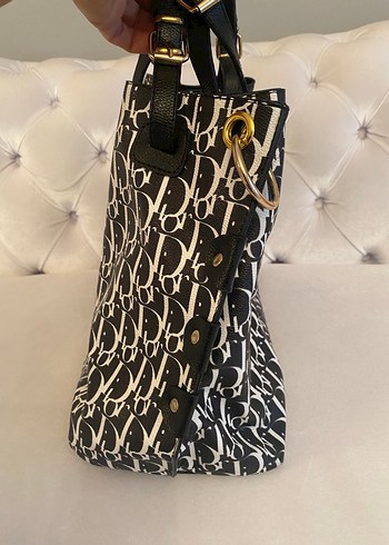 Klasik Siyah Baskılı Deri Kadın Çanta - Görsel 6