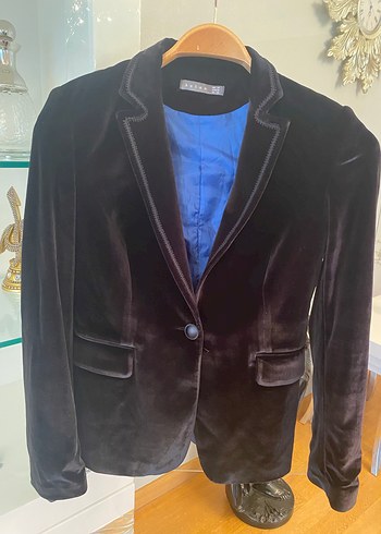 Siyah kadife Kadın Blazer Ceket - Görsel 2