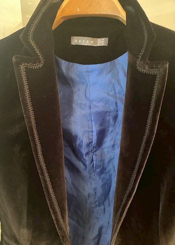 Siyah kadife Kadın Blazer Ceket - Görsel 7