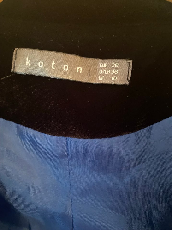 Siyah kadife Kadın Blazer Ceket - Görsel 3