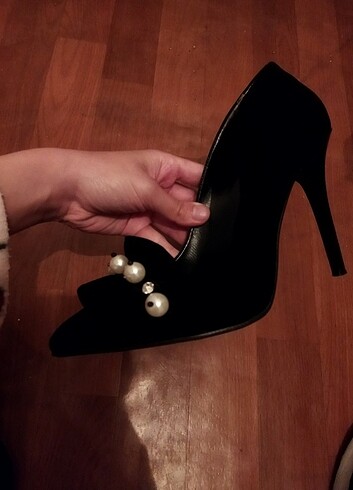 Zara Topuklu süet stiletto ayakkabı 