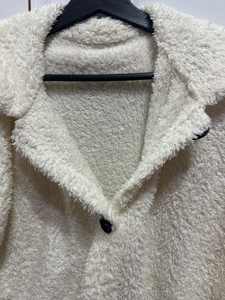 Gri Peluş Kadın Midi Kaban - Görsel 2