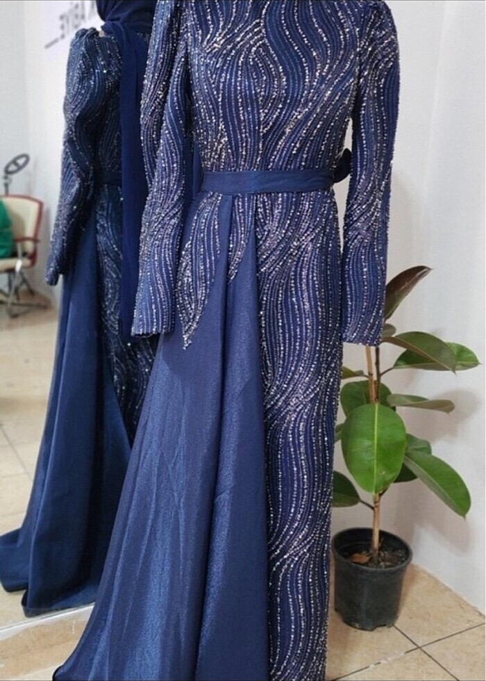 lacivert abiye - Görsel 2