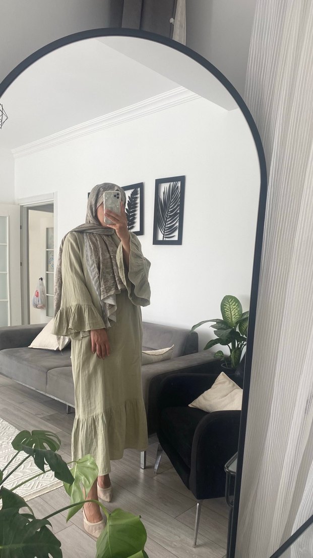 Kadın Salaş müslin Uzun Elbise - Görsel 3