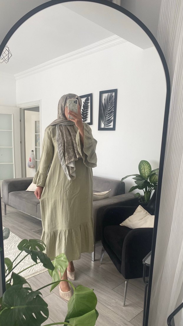 Kadın Salaş müslin Uzun Elbise - Görsel 4