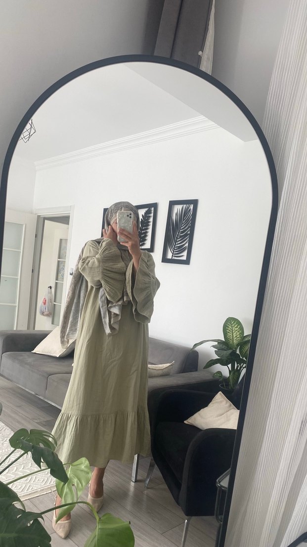 Kadın Salaş müslin Uzun Elbise - Görsel 2