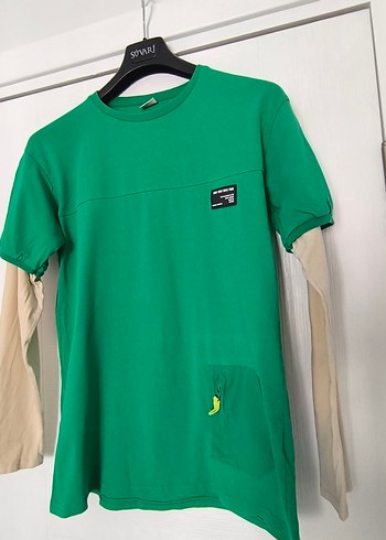 12-13 Yaş Beden yeşil Renk Erkek Çocuk Yeşil Sweatshirt