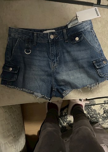 kargo denim şort - Görsel 2