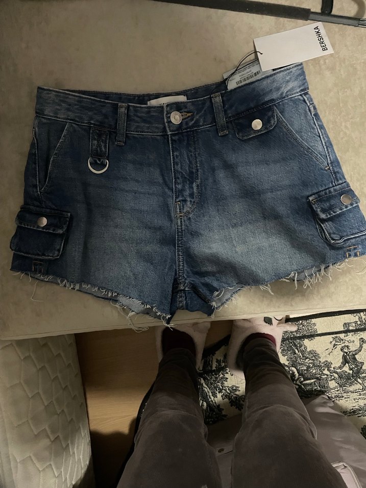 kargo denim şort - Görsel 2