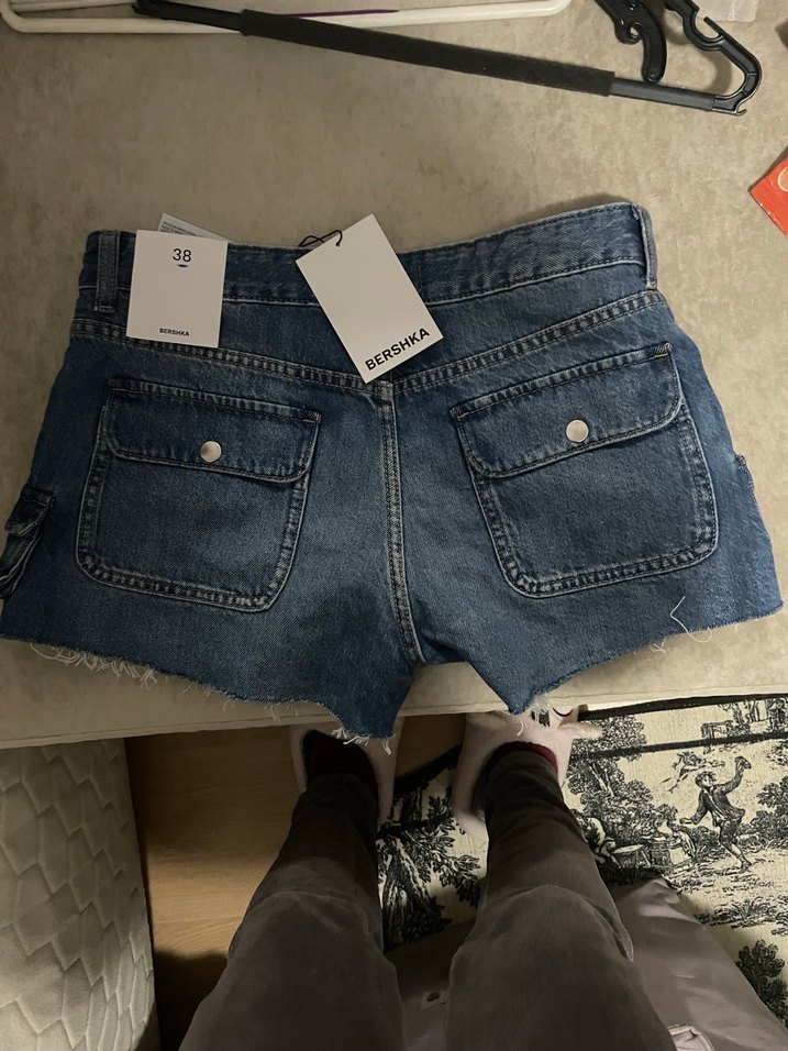 kargo denim şort - Görsel 3