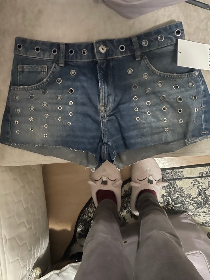 Kuşgözü Kadın Mini Jean Şort - Görsel 2