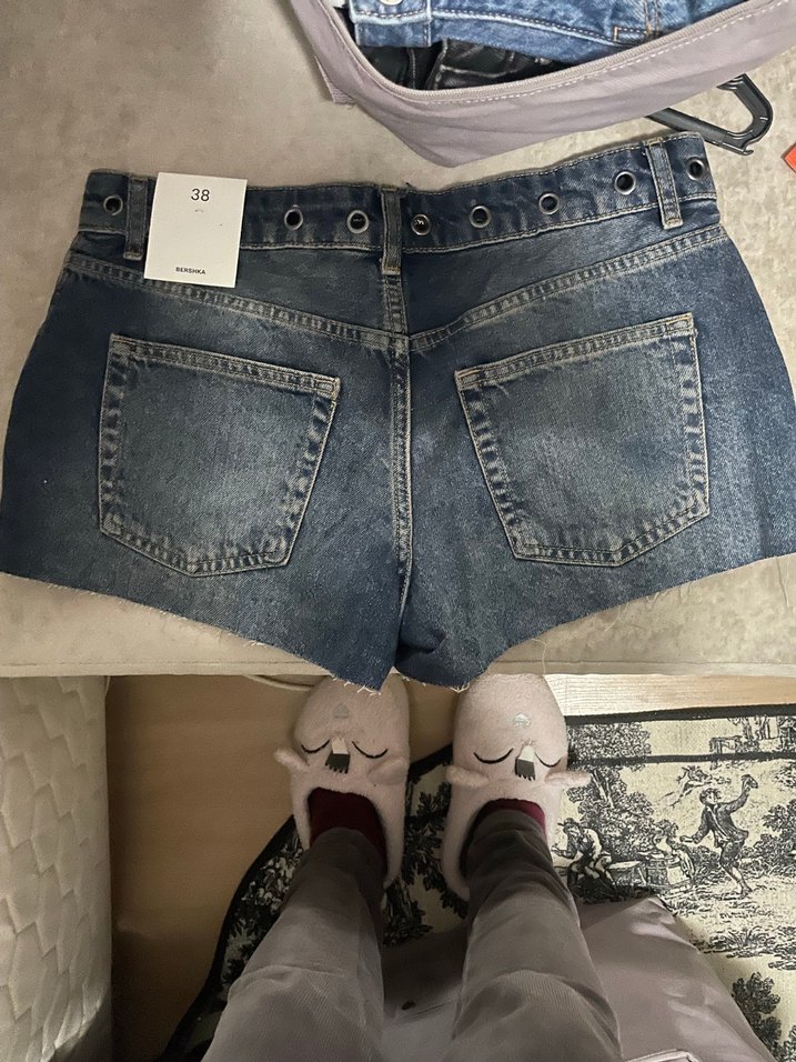 Kuşgözü Kadın Mini Jean Şort - Görsel 3