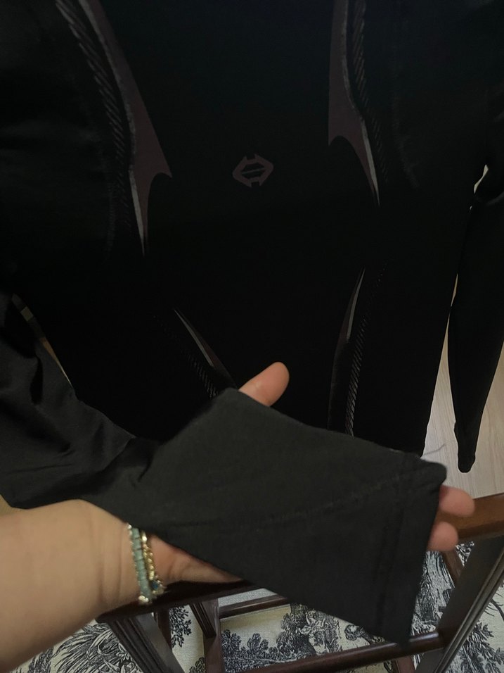 Siyah Uzun Kollu  Spor Üst - Görsel 3