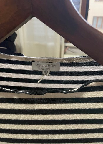 Uzun Kollu Çizgili Triko Bluz - Görsel 3